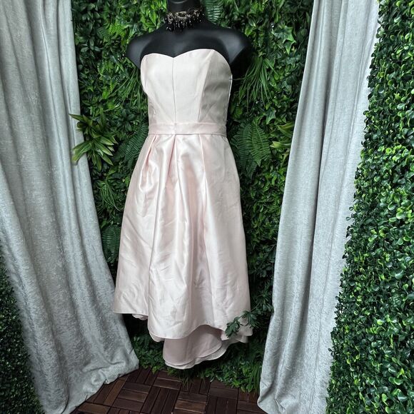 ALFRED SUNG Women Dress 16 Blush Pink Ball Gown Formal Strapless Hi Low NWT 1656 - Picture 1 of 14